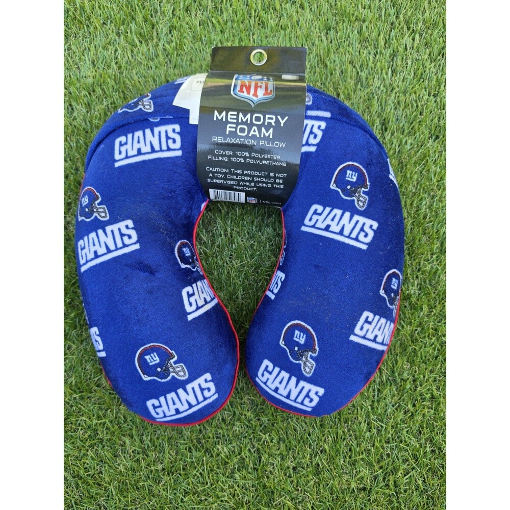 NFL NEW YORK GIANTS Travel Relaxation Neck Pillow Memory Foam NWT